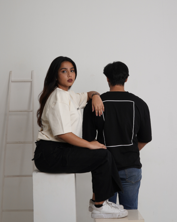 Untitled 01 | Black Drop Shoulders (Unisex) - Image 5