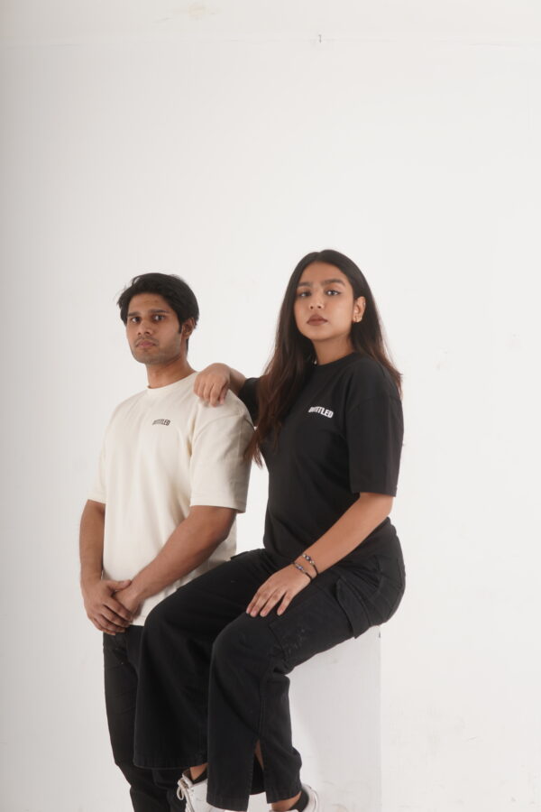 Untitled 01 | Black Drop Shoulders (Unisex) - Image 3